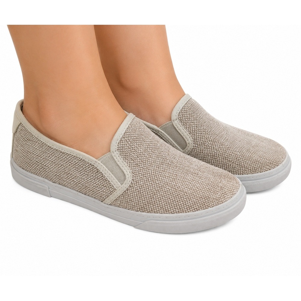 FRYE Beige Canvas Slip On Sneakers Women's Size 8.5 Casual Comfort Shoes